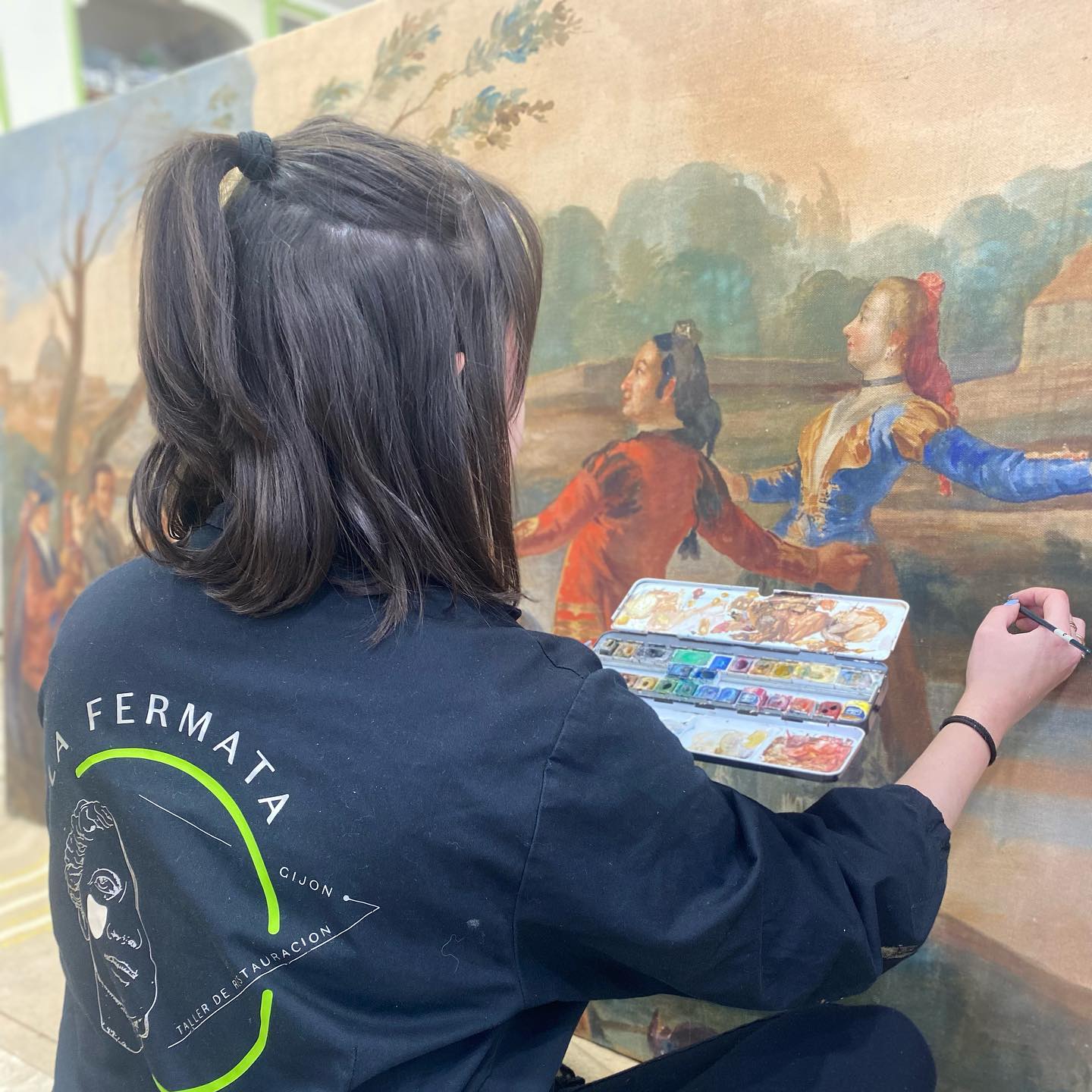 Reintegración obra pictórica en La Fermata