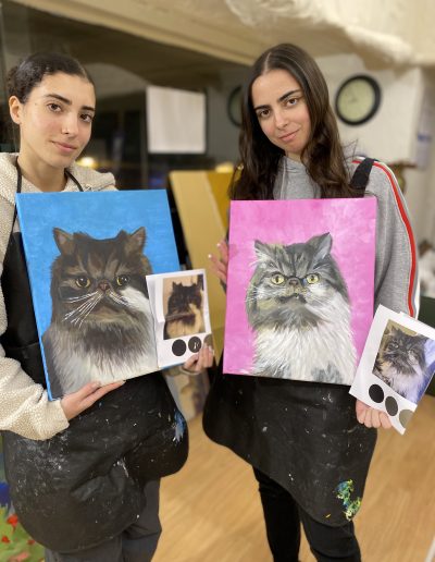 Retrato gatos Art Night mascotas