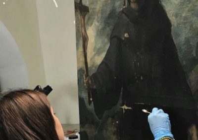 Restauración de lienzos en el taller de La Fermanta