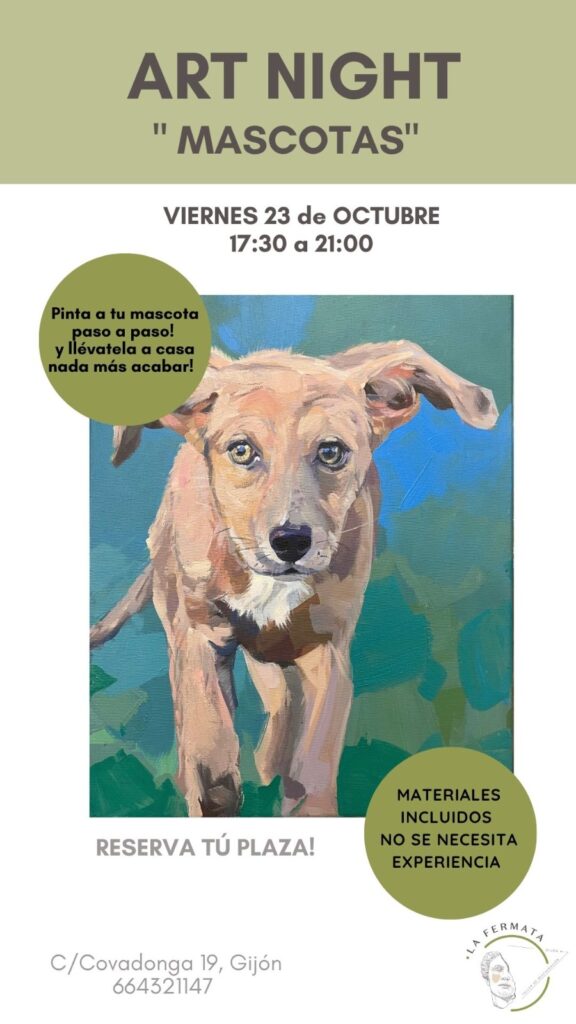 Cartel Art Night Mascotas octubre 2026